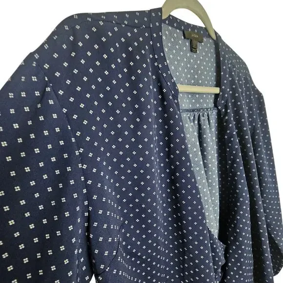 J. Crew Womens Foulard Floral Wrap Top Size L Classic Preppy Drapey Old Money - Picture 6 of 10